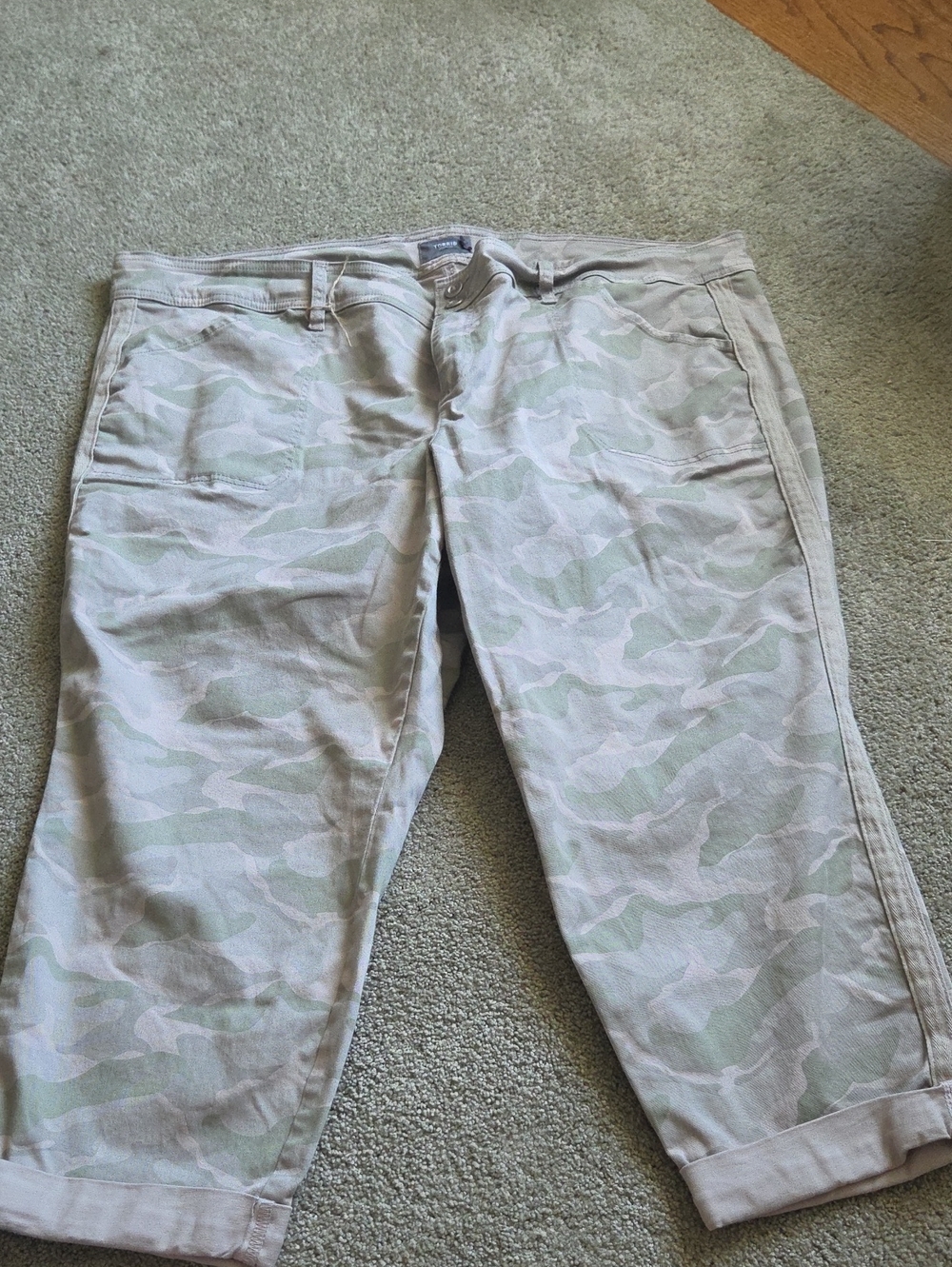 torrid Beige & Light Green Camo Cargo Pants